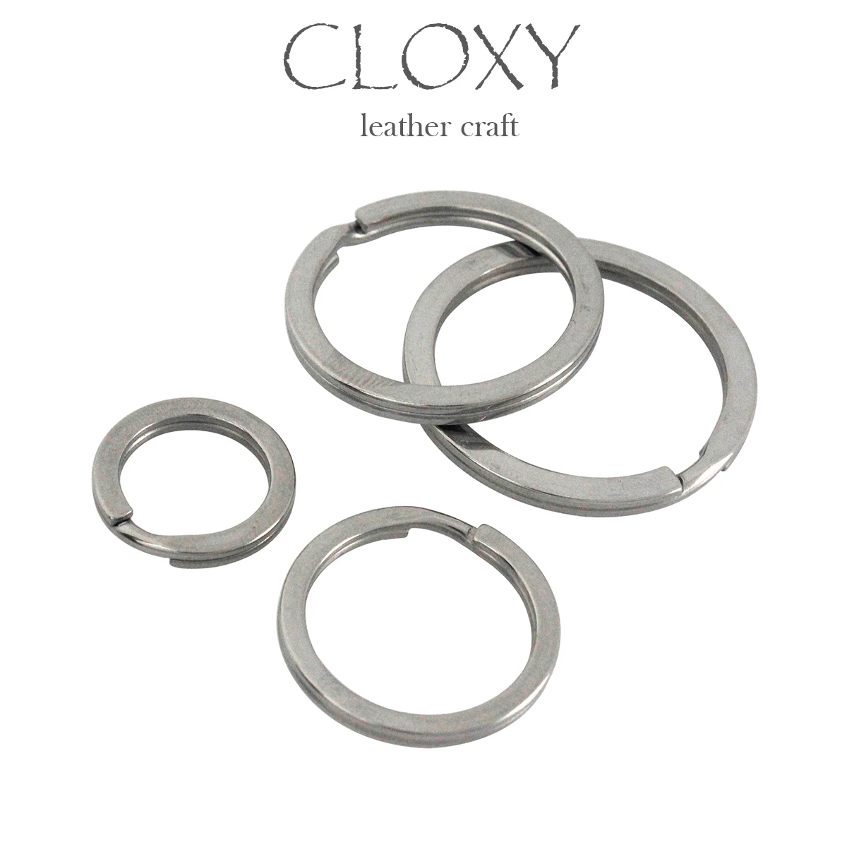 5pcs Metal Split Rings Flat-wire Double Loop Keyring 15-38mm Keychain Keys Holder DIY Leather Craft hardware Stainless Steel