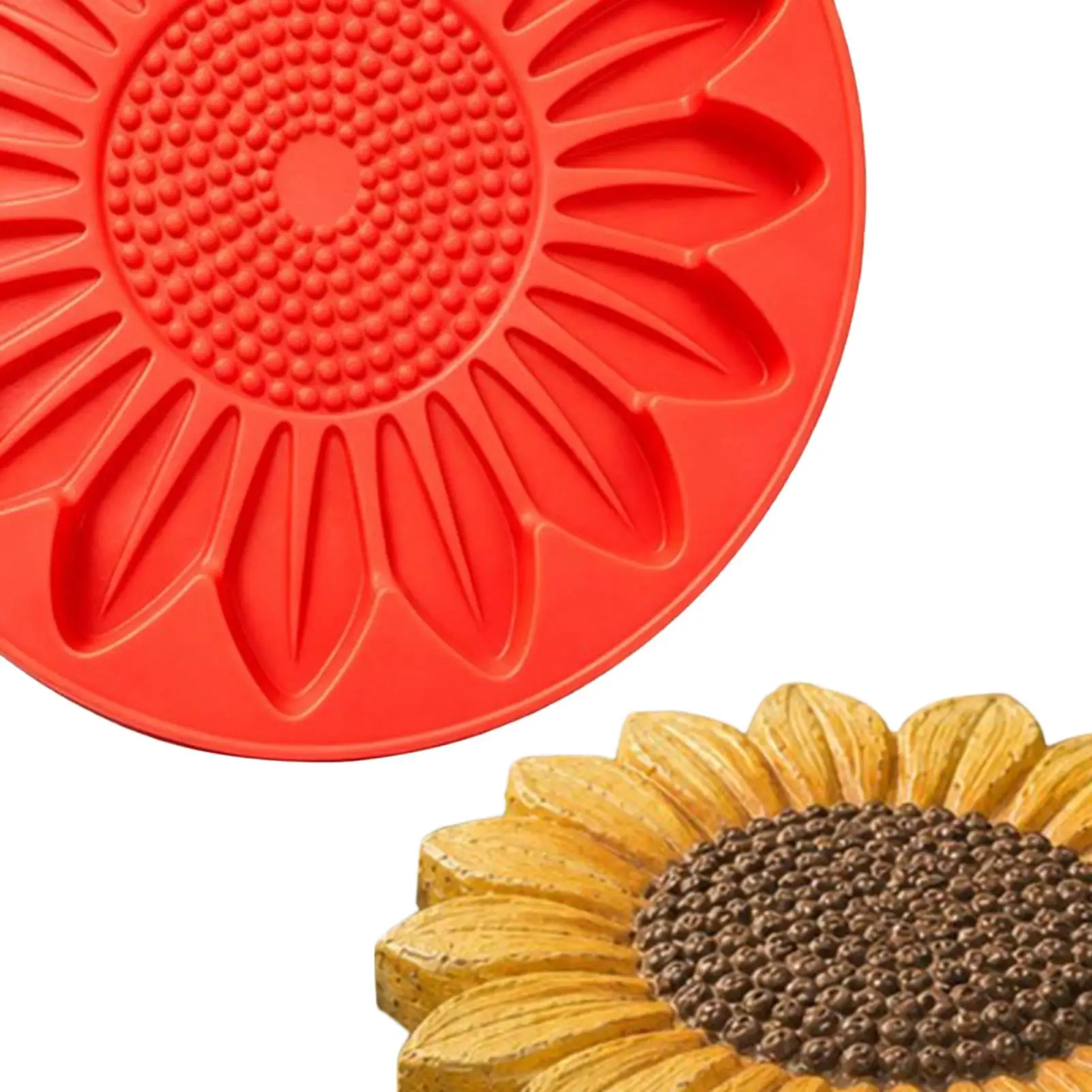 Zementformen, Silikonformen für Trittsteine, für Beton, einfache Entformung, Sonnenblumen-Betonform für Außenlandschaft, Rasen, Terrasse – Detail 9