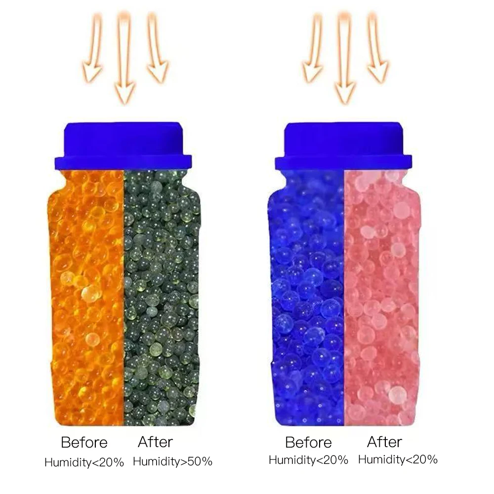 500g Blue Clear Orange Waterproof Reusable Silica Gel Beads Bottles - usage example