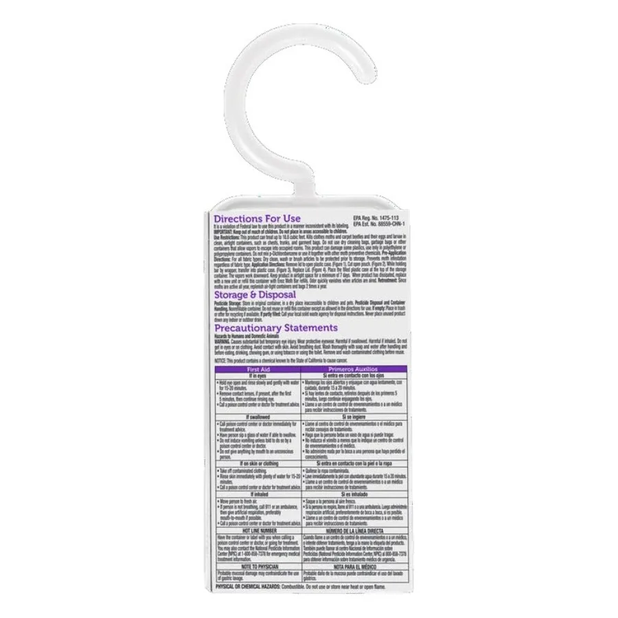 عبوة من 6 أونصة معطرة باللافندر من Moth Bar لحماية الأقمشة الطبيعية في خزائن وخزائن عطر وتأثير طويل الأمد