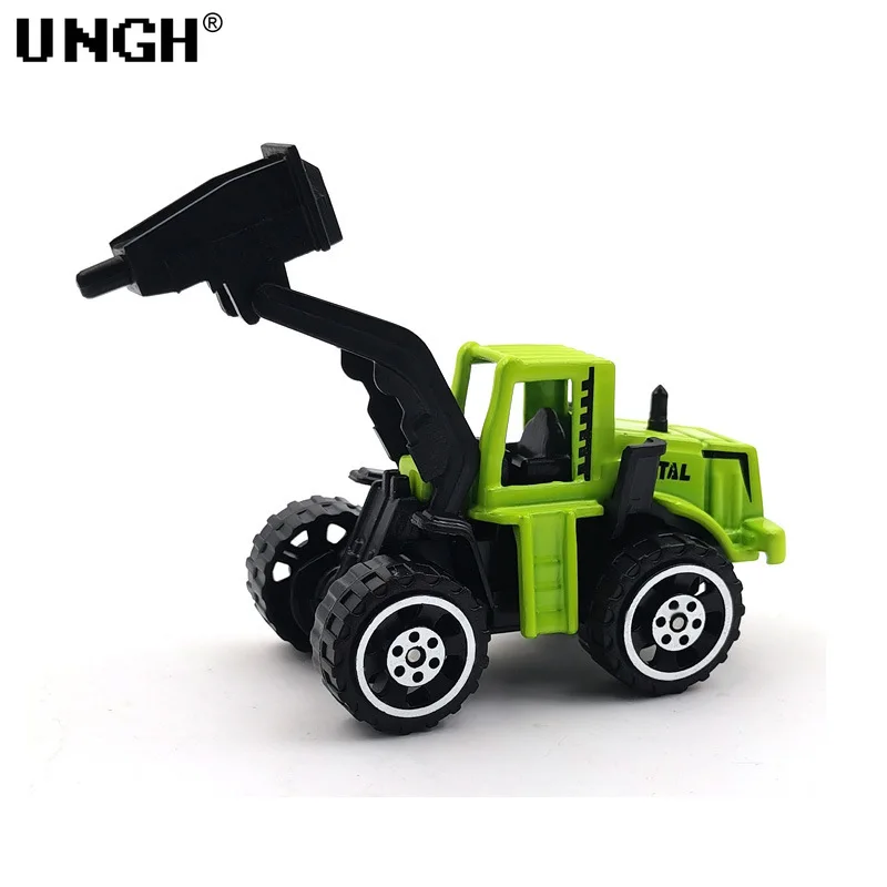 UNGH 3pcs/set Mini Inertial Pull Back Engineering Car Metal Vehicle Truck Model Educational Toy for Children Boy Birthday Gift