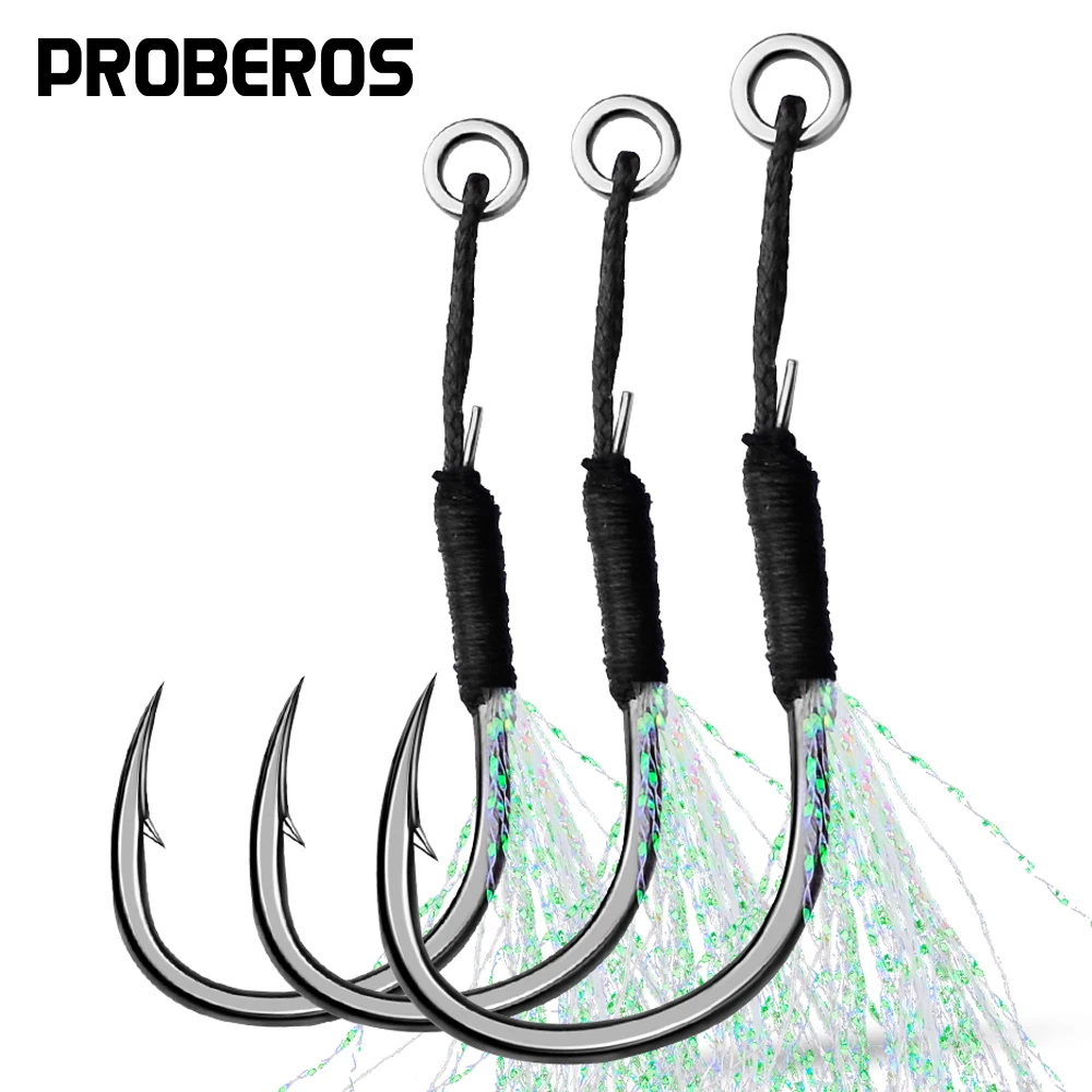 PROBEROS 30 قطعة خطافات صيد عالية الكربون 11 #   13 #   15 #   17 #   19 #   خطافات تهزهز للمياه المالحة والمياه العذبة ملحقات أدوات صيد سمك الشبوط