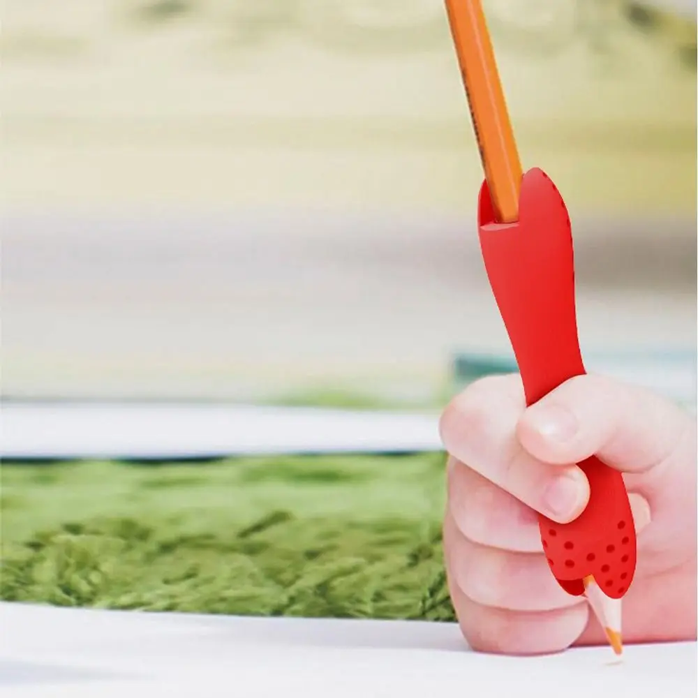 حامل أقلام رصاص من السيليكون يساعد على الكتابة اليدوية، أدوات تصحيح وضعية الكتابة غير قابلة للانزلاق، مدرب مصحح مريح للكتابة