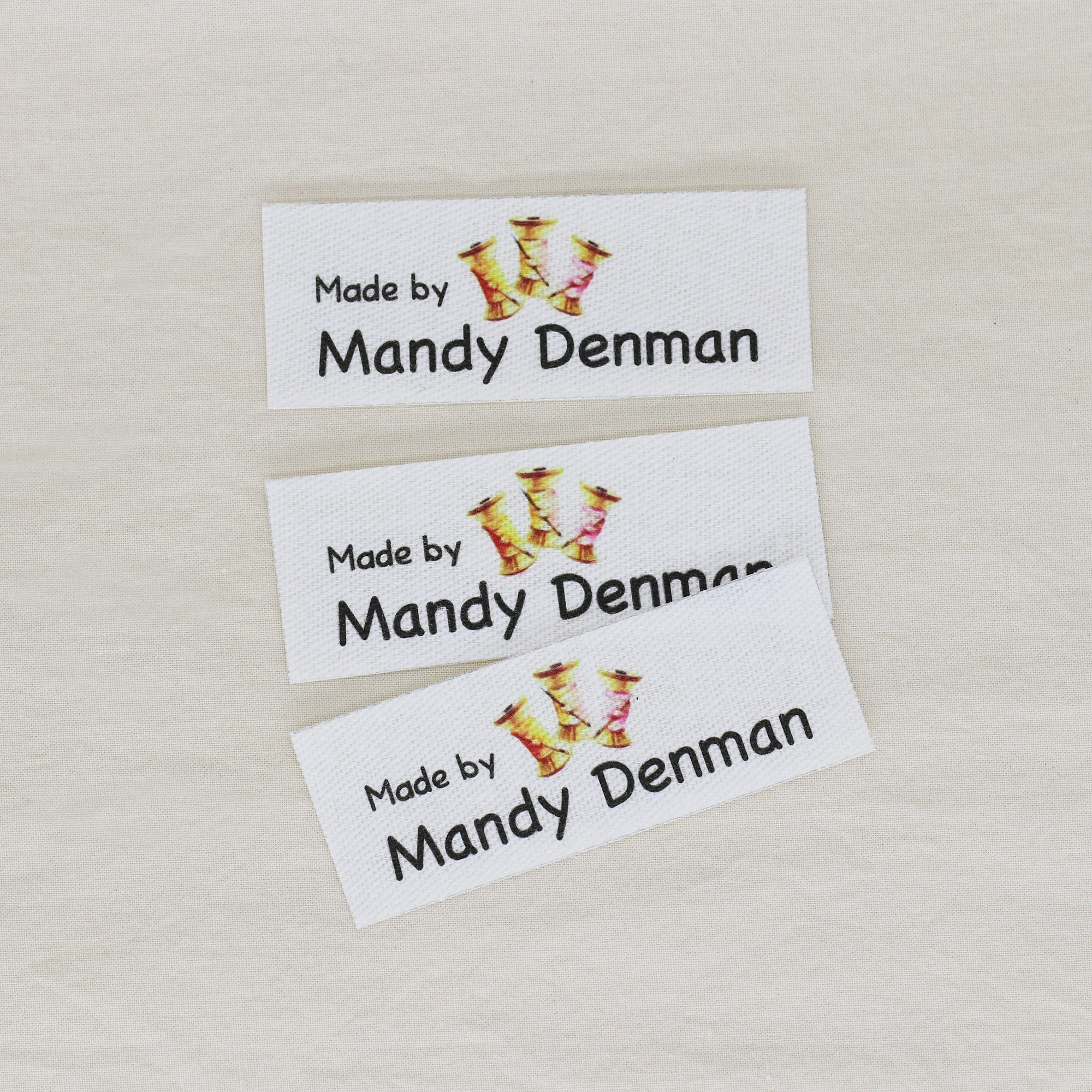 

100 шт. пользовательские гладильные этикетки, персонализированное имя, этикетки для одежды, бирки для ткани, фирменные этикетки, бирки ручной работы (YT330)