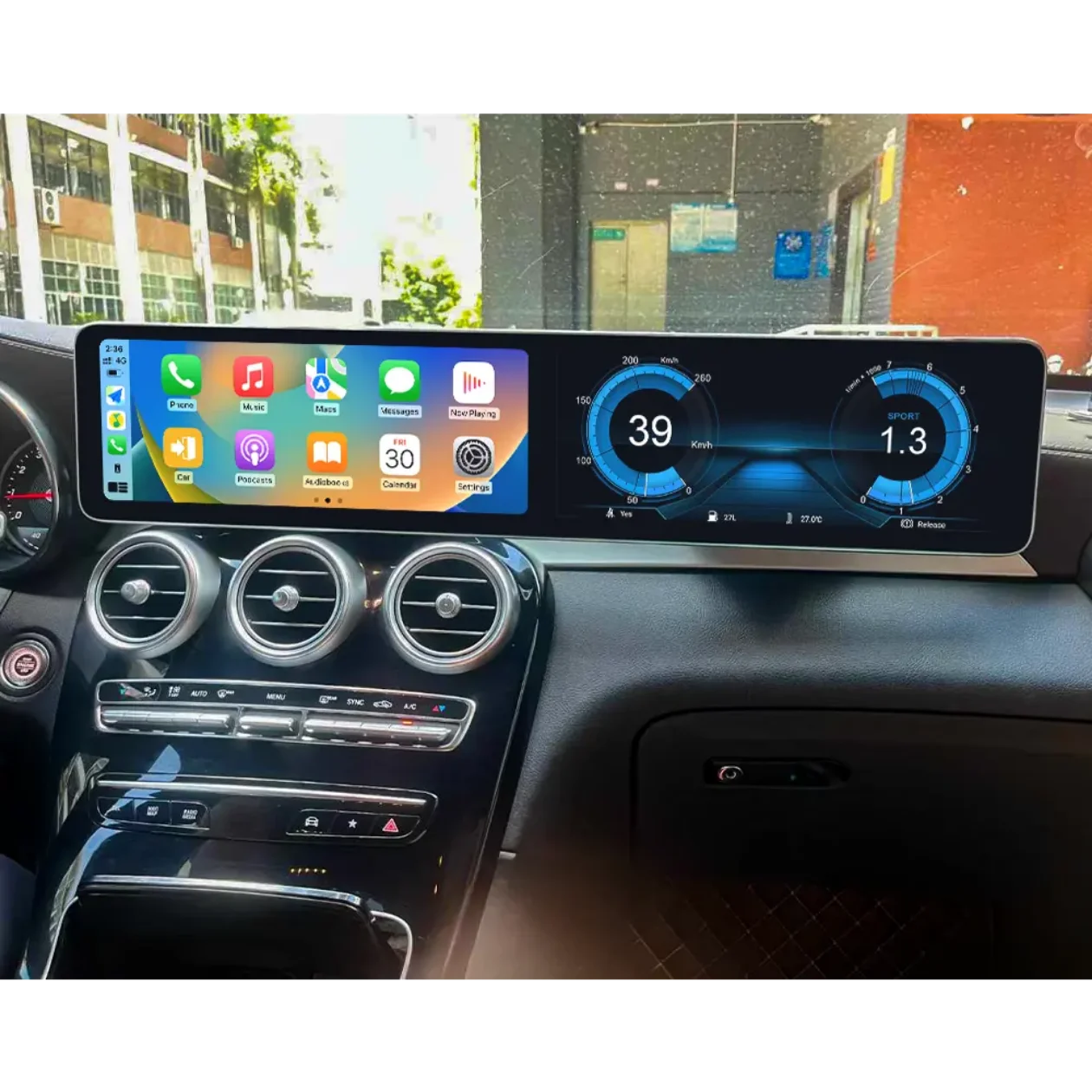 

12.3'' Dual Screen Android Car Radio For Mercedes Benz GLC C Class W205 2015-24