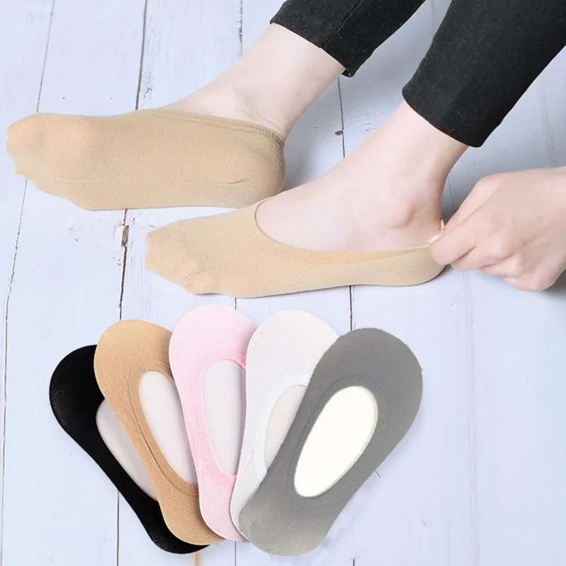 5 Pairs Women's Socks Spring Summer Invisible Low Cut Sox Black White Casual Versatile Sokken Breathable Boat Sock For Female