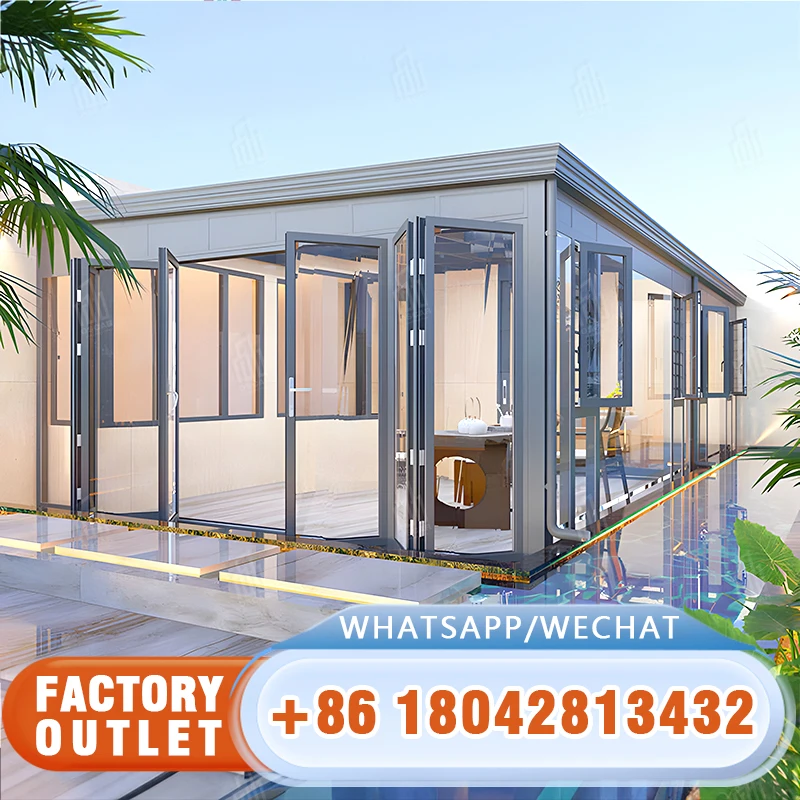 Prefabricated sunroom tiny casa containers homes houses mobile modular garden office pods portable prefab prefabricada