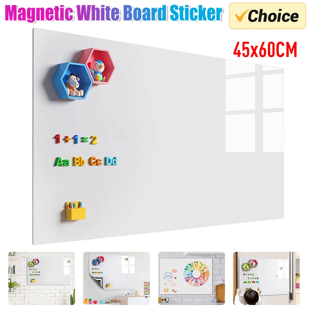

60x45 см белая доска для сухого стирания для наклейки на холодильник, маркер, магнитная доска-планировщик для офиса на холодильнике, съемная на стене