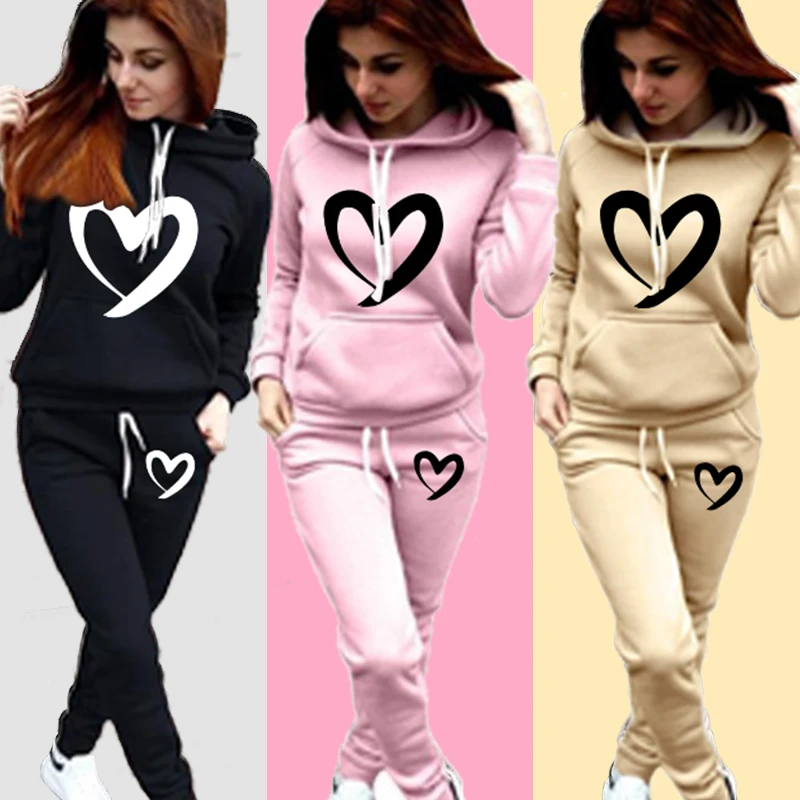 

Autumn And Winter Womens Tracksuits Fashion Sets Outfits Jogging Suits Sports Wear Fashion Hoodie Set Trending Track suits Hoodi