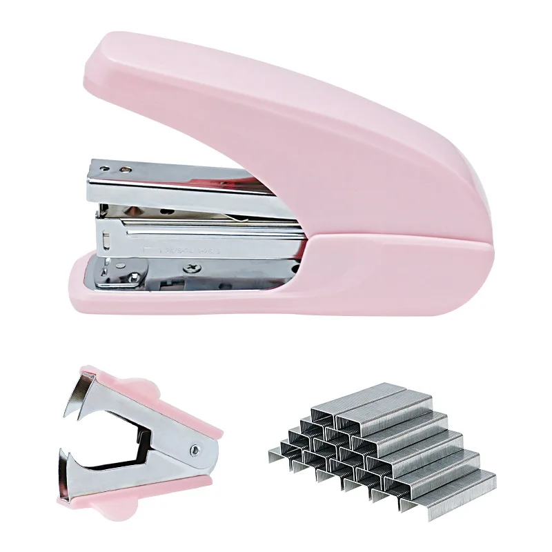 

Stapler set macaron color labor-saving and comfortable stapler stapler multifunctional office supplies