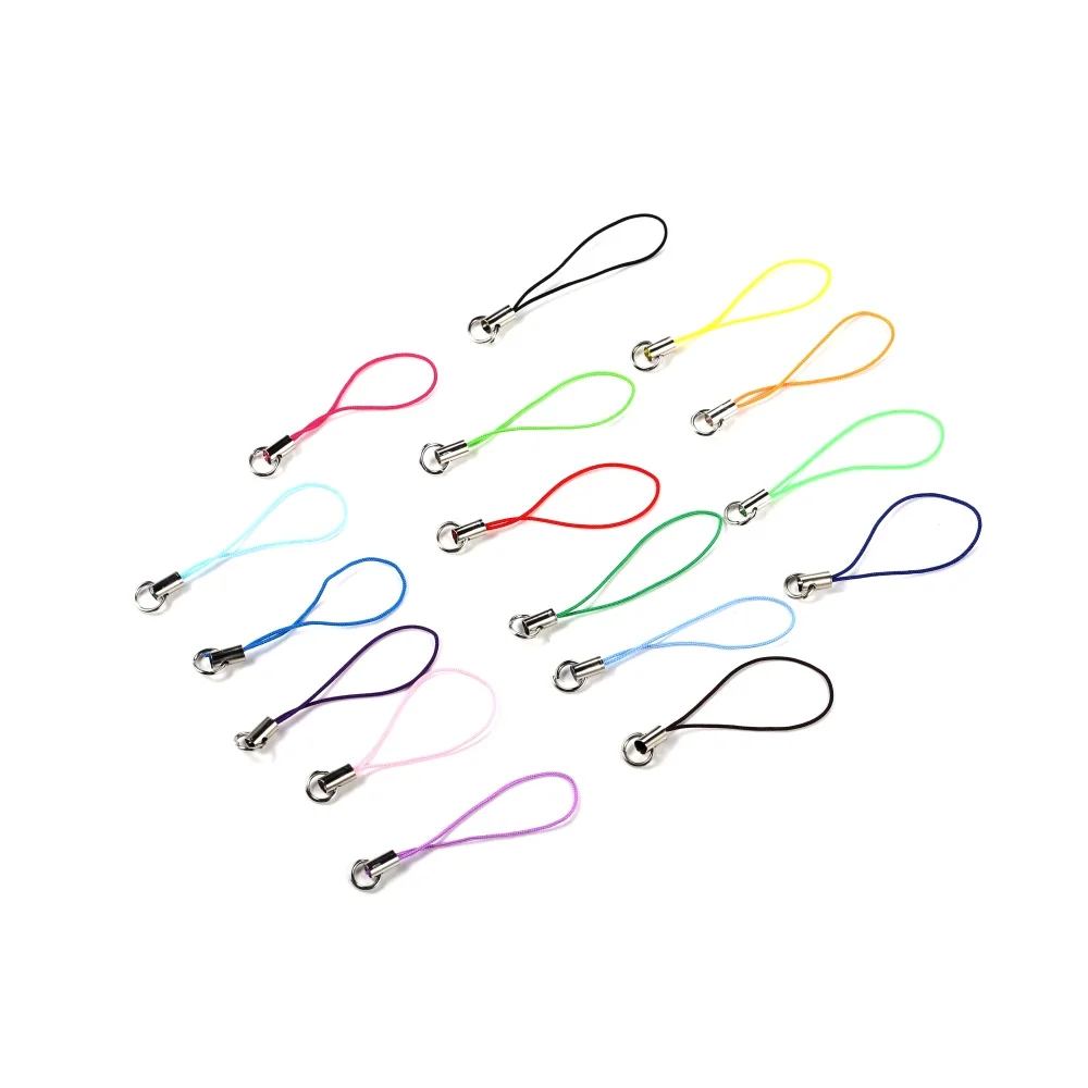 50/100pcs Strap Charm Cord Lanyard Strap Cords Lobster Clasp Rope Keychains Hooks Mobile Set Charms For DIY Jewelry Accessories