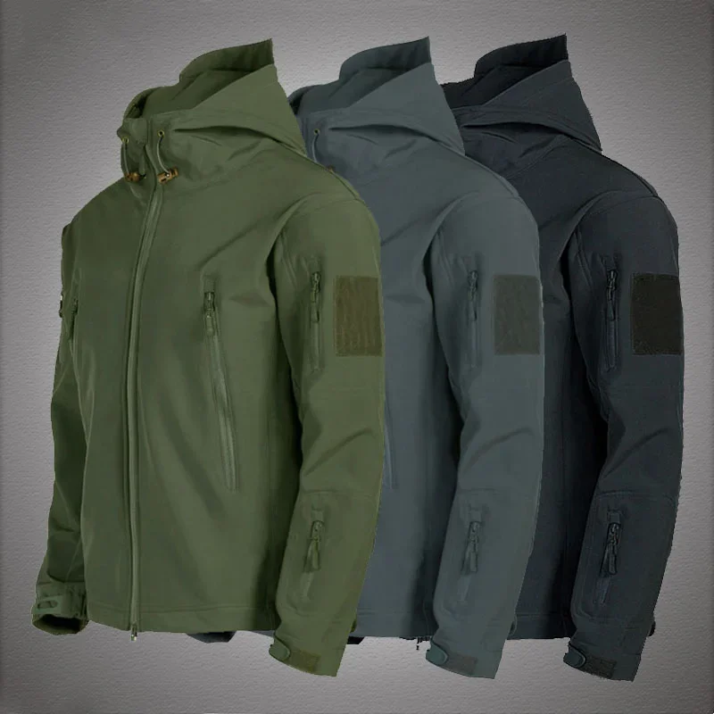 

Military Shark Skin Soft Shell Jackets Men Tactical Windproof Waterproof jacket men Army Combat Jackets Mens Hooded Bomber Coats