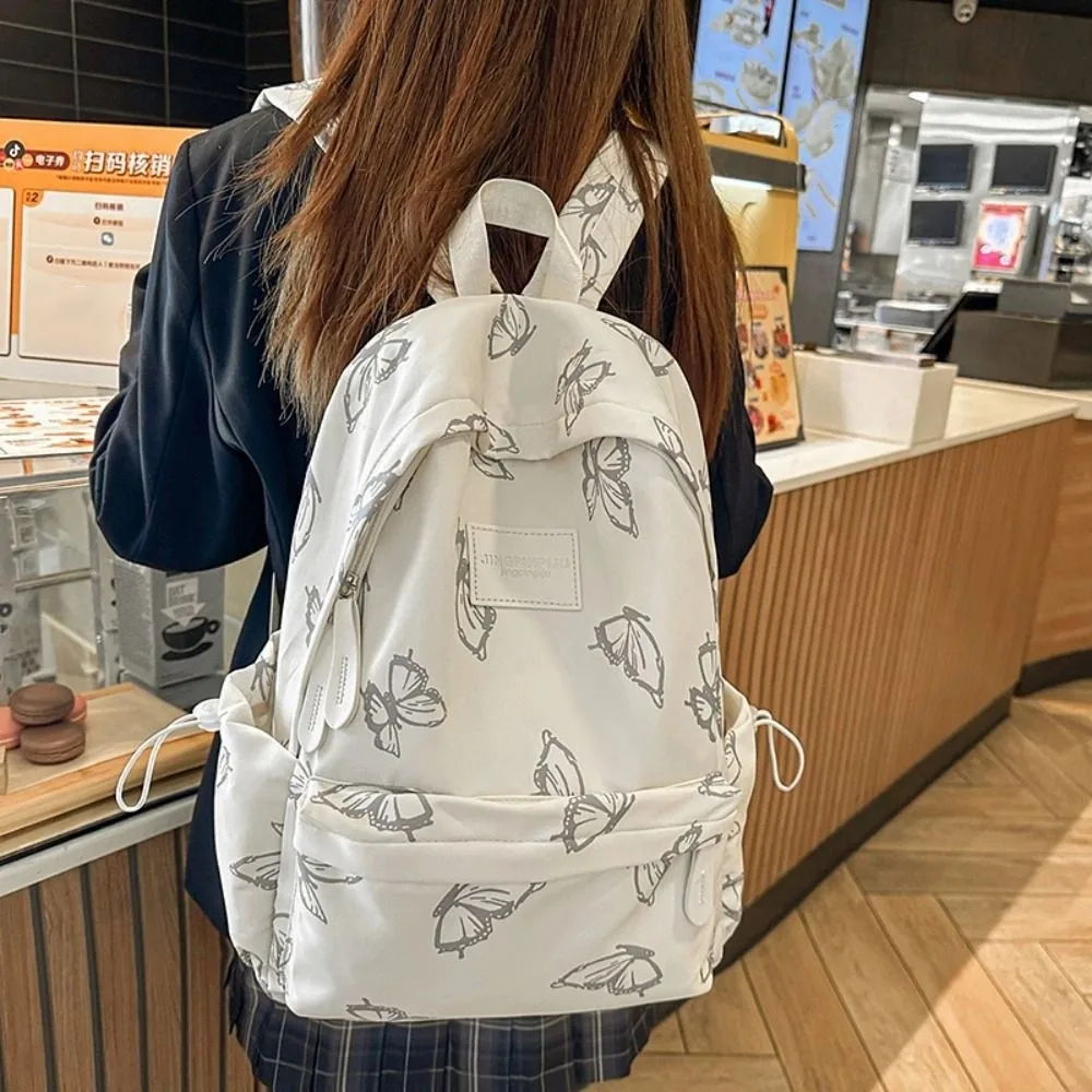 

Creative Small Pack Butterfly Backpack Korean Style Solid Color Zipper Shoulder Bag Handbag Fitness Casual Backpack Gift