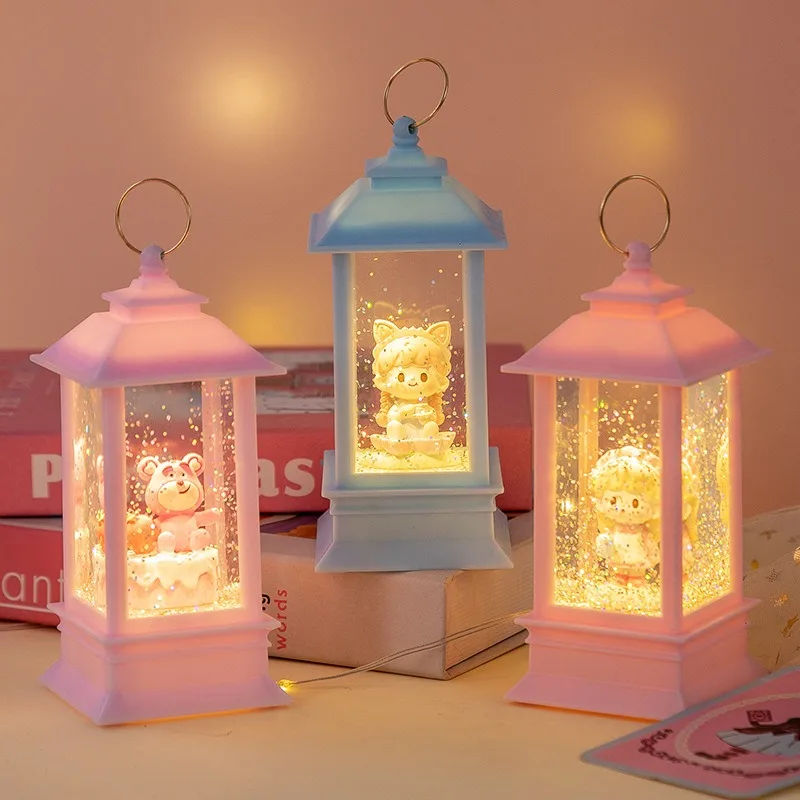 Wind lantern night light drifting snow wind lantern music cartoon music box ornament