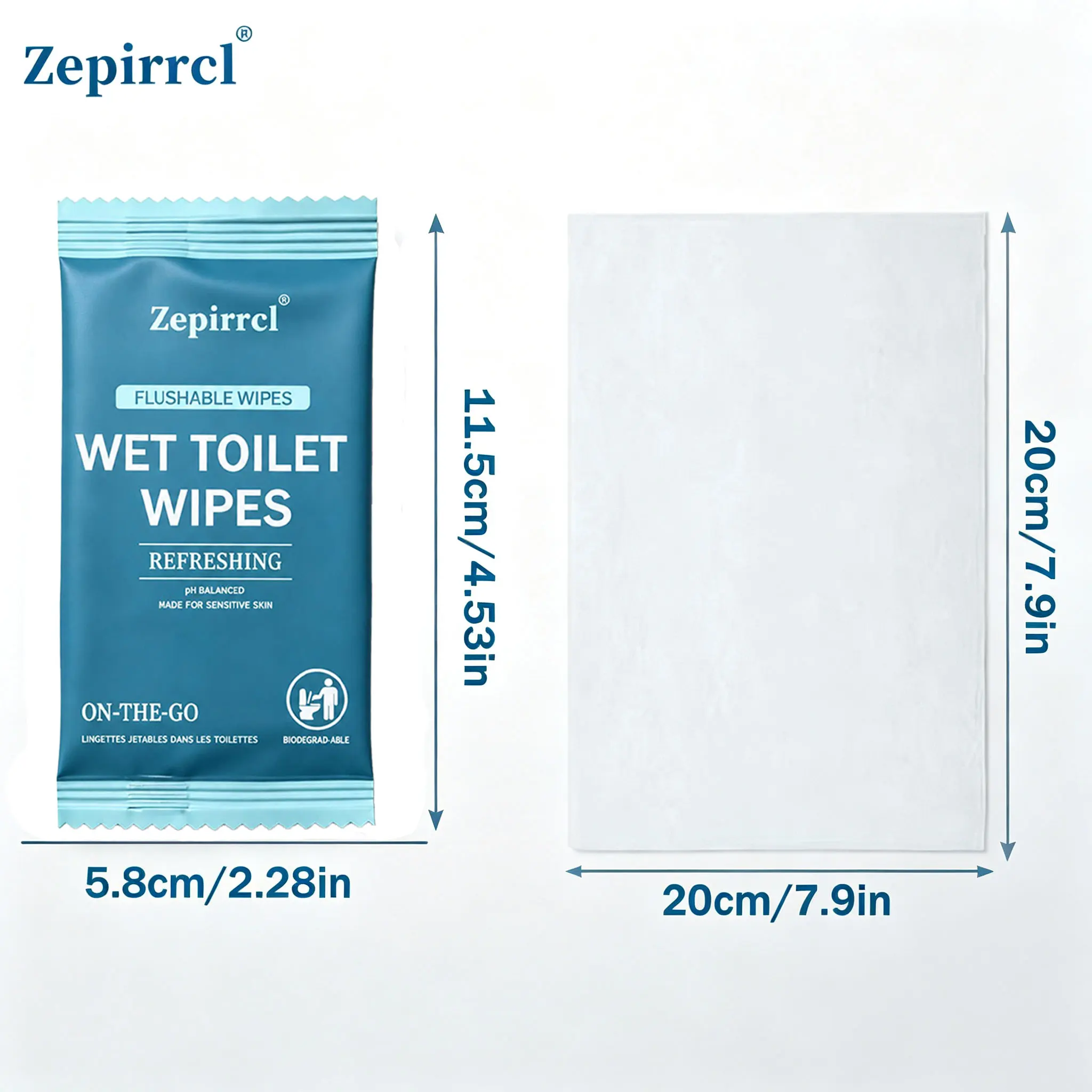 12/24/36/48Pcs Mini Portable Wet Toilet Wipes, Gentle and Hygienic, Individually Packaged, Suitable for Daily Toilet Use, Private Part Cleaning, Menstrual Care, Flushable Wet Wipes, Travel and Business Trips, Disposable Hygienic Wet Wipes, Emergency Cleaning Wet Toilet Wipes, 15*20cm