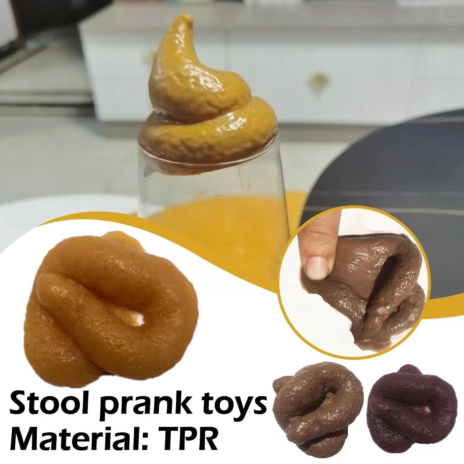 Funny Toy April Fools Day Practical Joke Fake Poop Poop Fake Simulation TPR Gift Material Party Stool Safe T7Y5