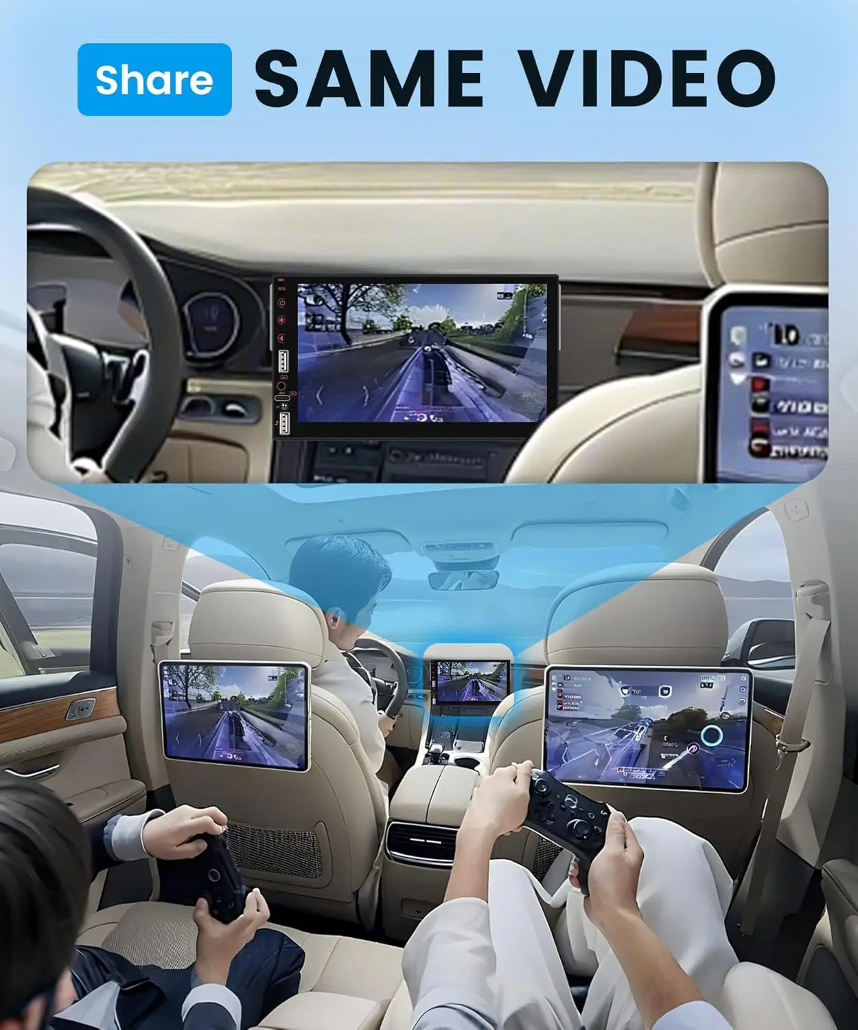 Estéreo para automóvil de 7' con CarPlay inalámbrico y Android Auto, Bluetooth, YouTube, FM, tipo C, USB, cámara de respaldo