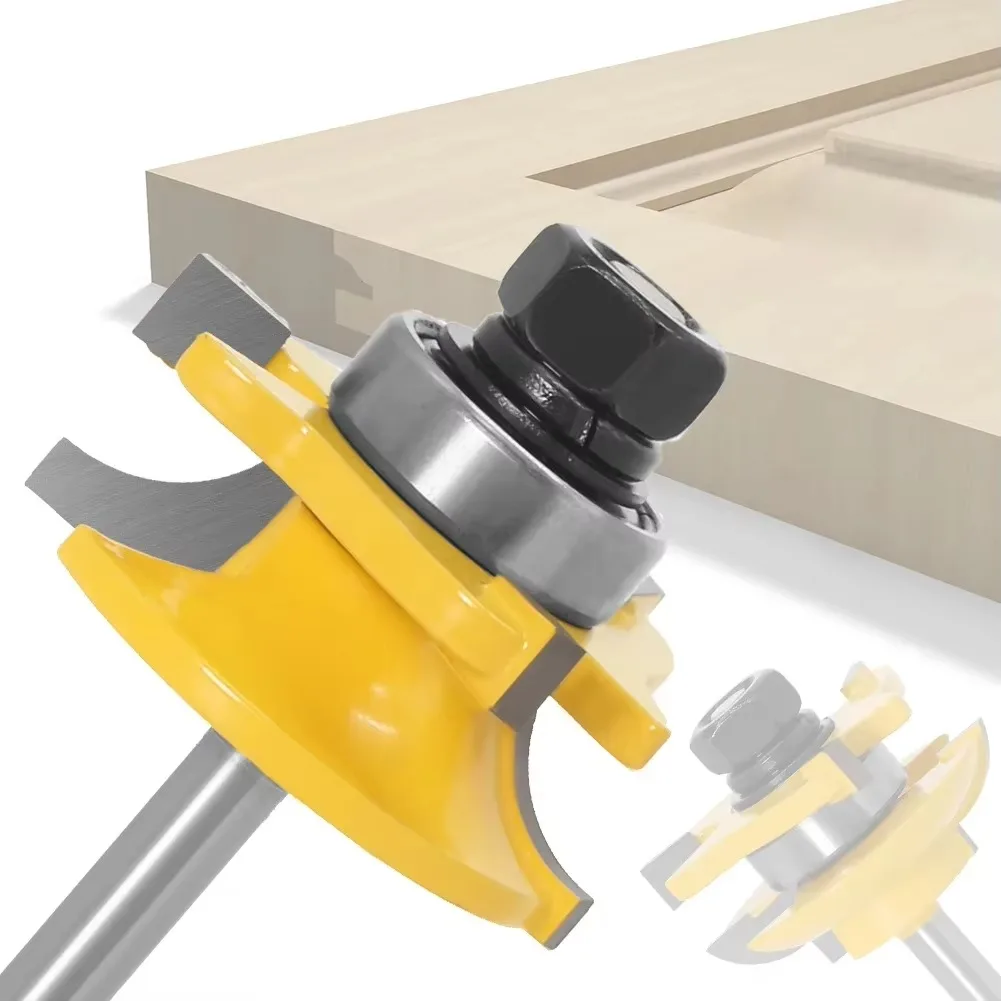 3PC/Set 1/4" 6.35MM 6MM Shank Milling Cutter Wood Carving Big Cabinet Rail & Stile Tenon Router Bit Door Cabinet Panel Raiser