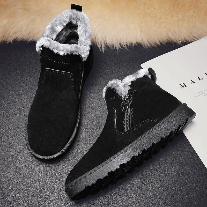 Winter Boots for Men Snow Men's Sneakers Soft and Comfortable Ankle Boots Add Velvet Soft and Comfortable Sports and Leisure