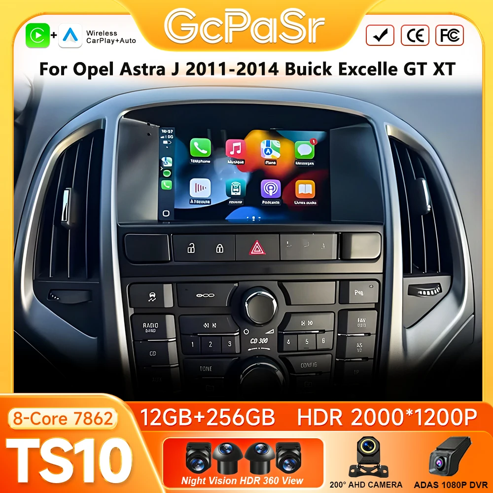 Car Radio Carplay For Opel Astra J 2011-2014 Buick Excelle GT XT Android Auto Car Monitor GPS Navigation 5G Wifi Autoradio Video