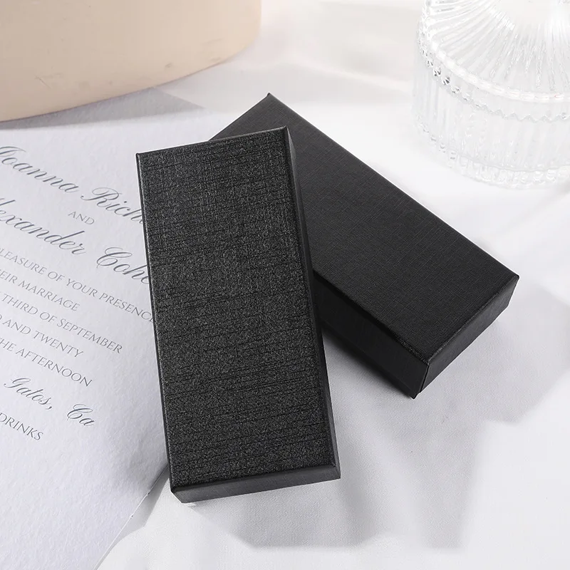 High-end Black Watch Box with Inner Tray Boutique Rectangle Thick Paper for Bracelet Watch Organizer Gift Jewelry Box Wholesale