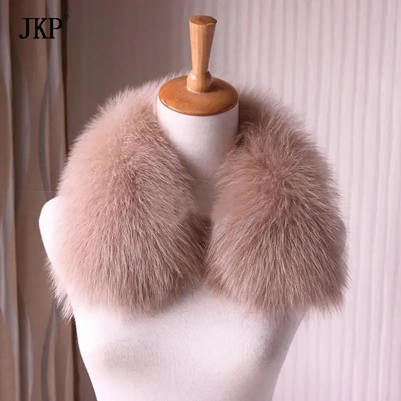 

2024, воротник из натурального лисьего меха, глушитель, меховой женский шарф для зимы, модный воротник из лисьего меха, роскошное мужское пальто, куртка, меховая шаль