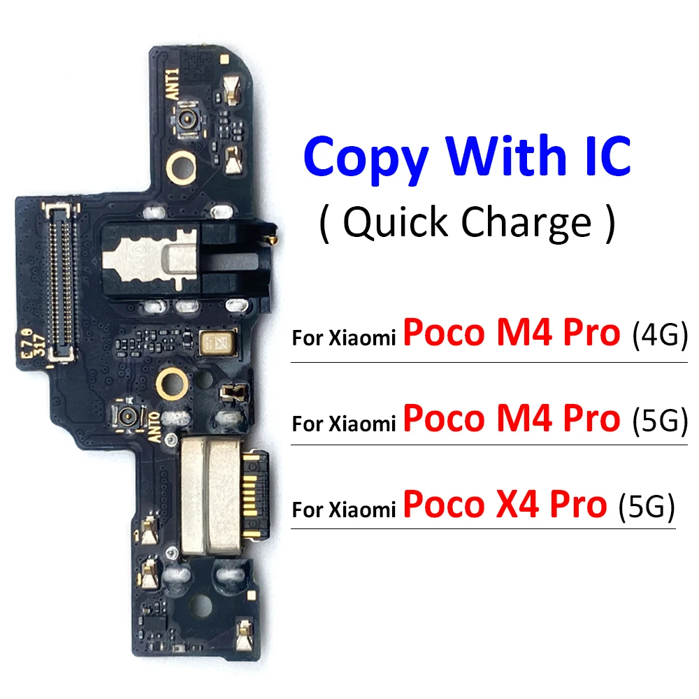 New For Xiaomi Mi Poco M4 X4 Pro 4G 5G USB Charger Dock Connector Charging Port Microphone Flex Cable Replacement Parts