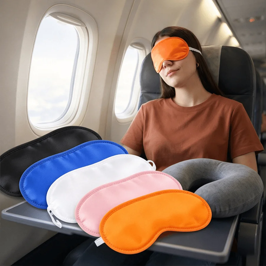 5/10pcs Soft Sleep Eye Mask Light Blocking Travel Blindfold Adjustable Strap Comfort Eye Cover for Airplane Nap Night XJM view 6