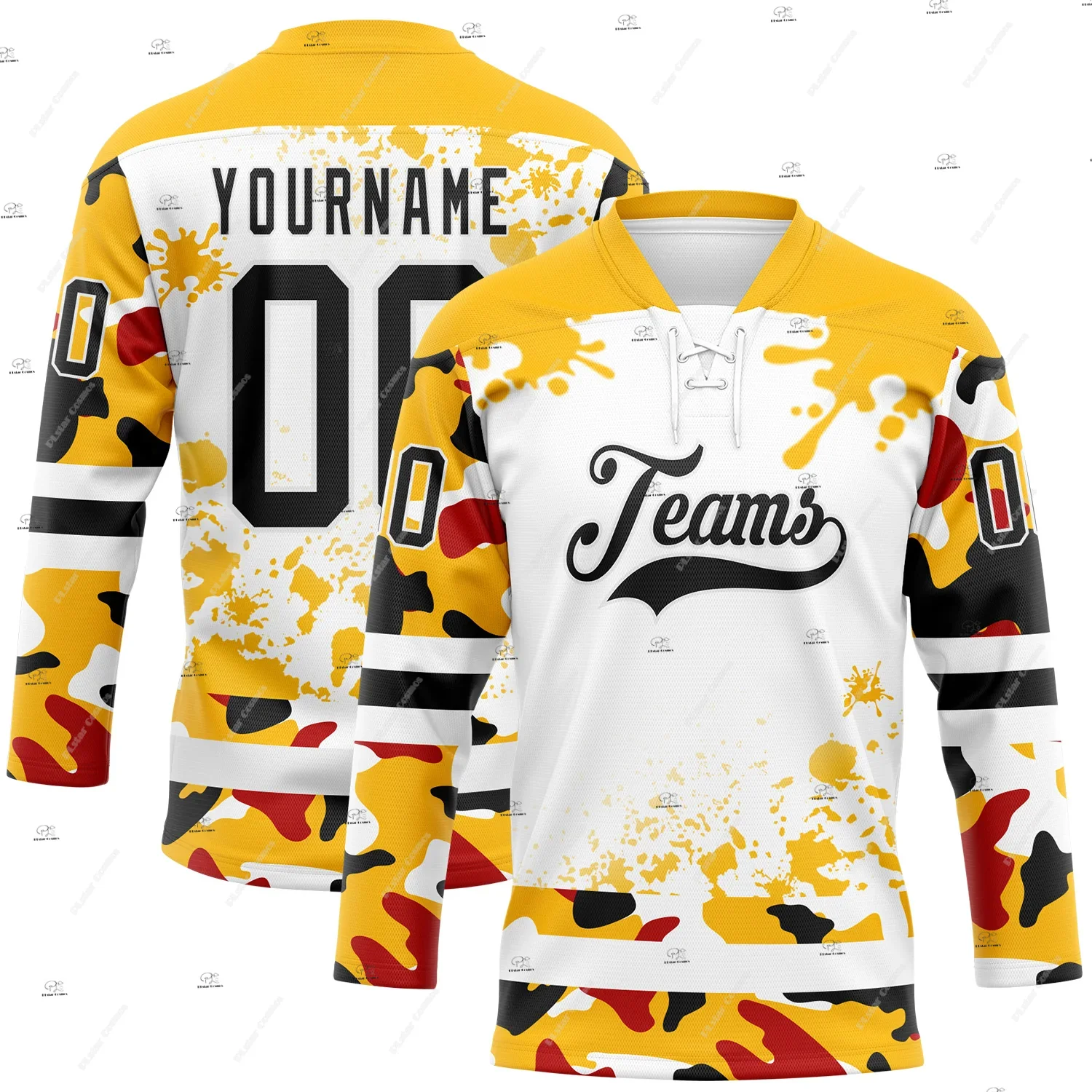 Custom Name Team Group Clothing Gradient Retro Vintage Lace Hockey Jersey Shirts 3DPrint Unisex Harajuku Casual Funny Pullover 7 view 5