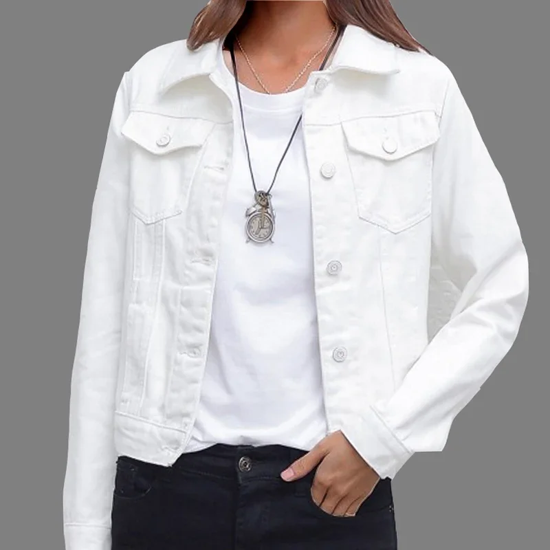 New Women's Denim Jacket Spring and Autumn 2024 Casual Short Denim Jacket Women's Korean Version Solid Color Jacket Clothes
