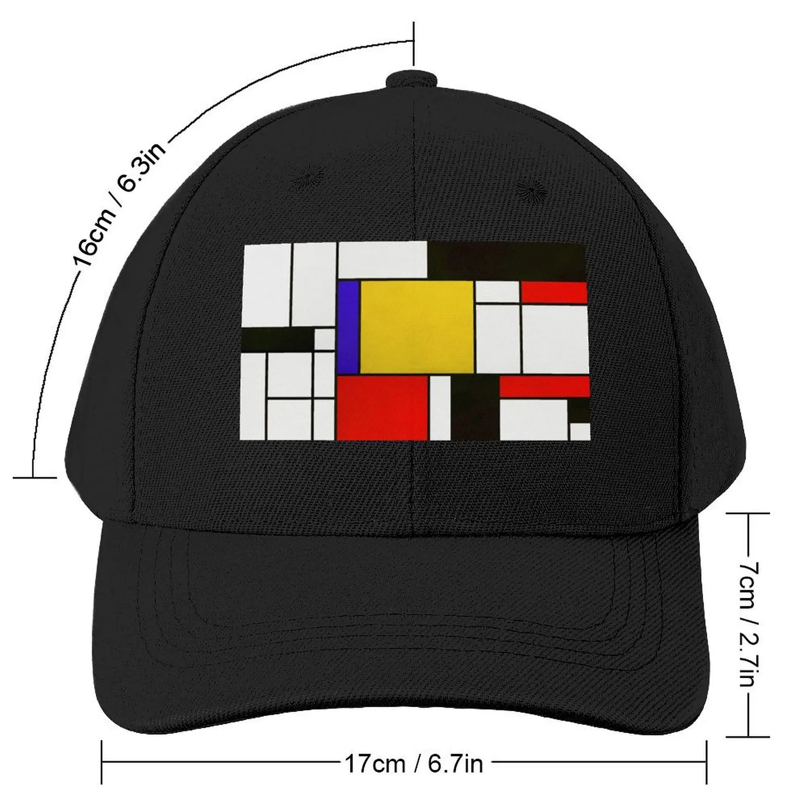 Mondrian Style Abstract Art Baseball Cap Golf Cap Luxury Hat Sun Hat For Children Men Luxury Brand Women's