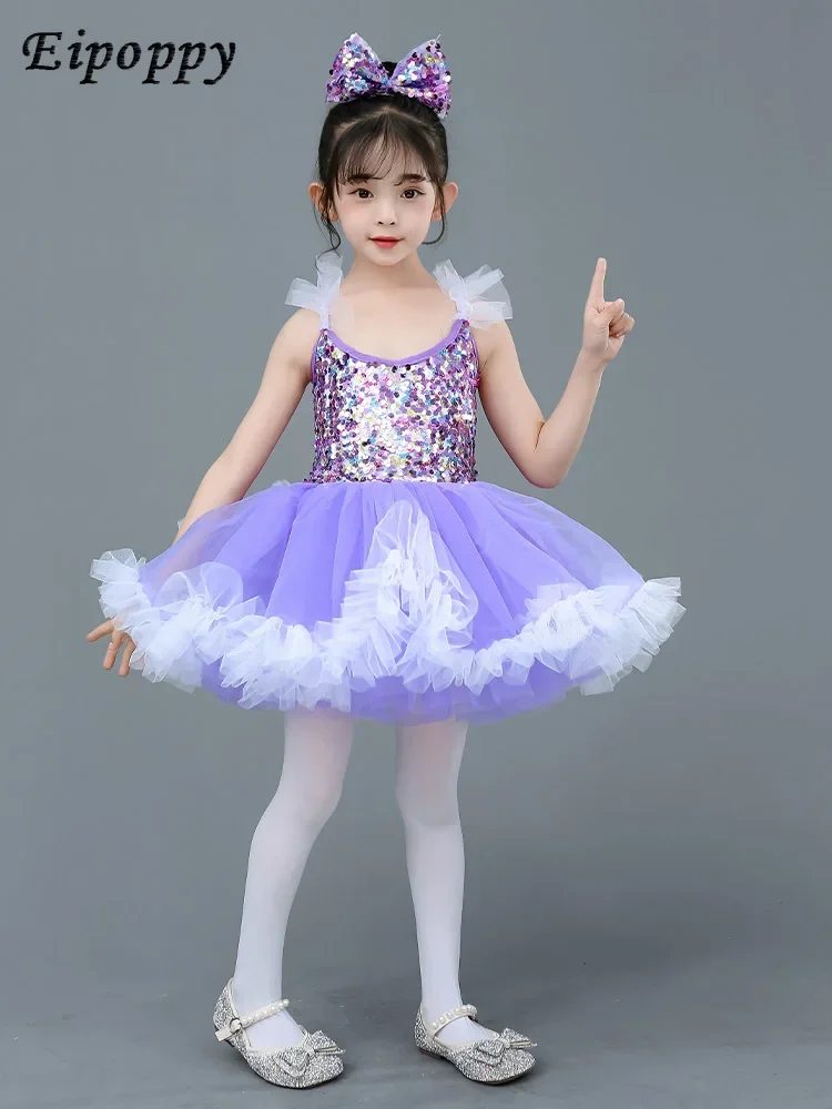 

Girls Ballet Princess Dress Sequined Pettiskirt Gauze Skirt Dance Costume