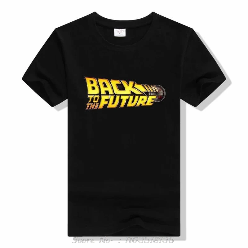 العودة إلى المستقبل القطن الخالص تي شيرت الصيف العلامة التجارية تي شيرت الرجال سلسلة الأفلام الكلاسيكية العودة إلى المستقبل س الرقبة قصيرة الأكمام #2
