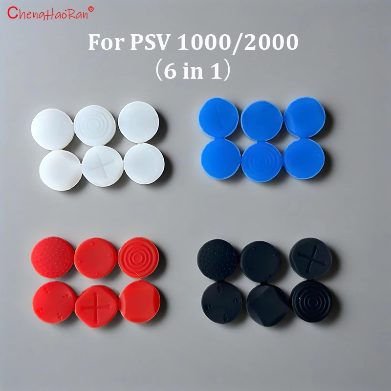 ChengHaoRan 6 In 1 Silicone Anti-slip Thumbstick Grip Cap Joystick Analog Protectoive Cover For PS Vita PSV 1000/2000