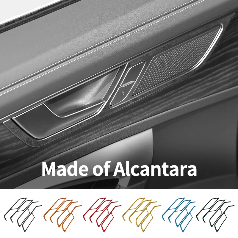 

For Audi C8 A6 A7(2018-)S6 S7 RS6 RS7(2019+)Made of Alcantara Car Door Pull Handle Panel Trim Stickers Interior Accessories