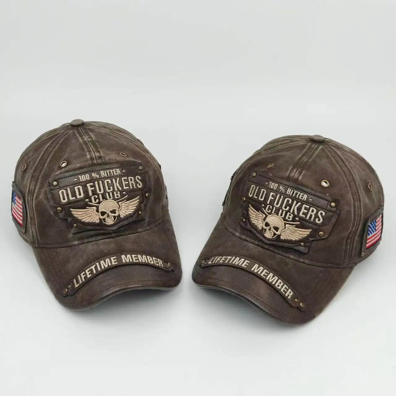 Old Fuckers Club-Vintage Baseball Cap, Embroidered 100% Bitter Lifetime Member Adjustable Distressed Hat for Men Women