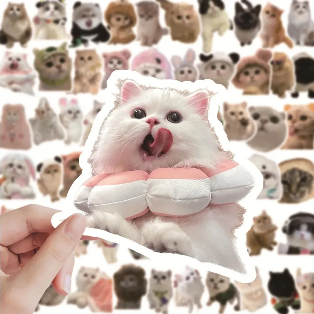 

10/30/60pcs Cute Animal Cat Cartoon Graffiti Stickers DIY Skateboard Guitar Luggage Motorcycle Waterproof Funny MEME Sticker Toy