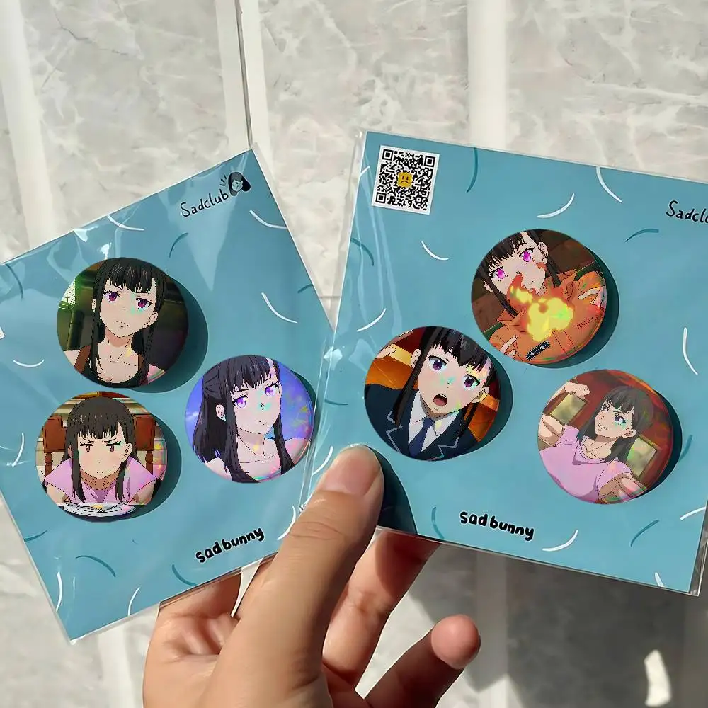 Cartoon Maki Oze For Badge Personalized Custom Laser Reflective Badge Hologram Metal Enamel Pin Brooch Souvenir Gift