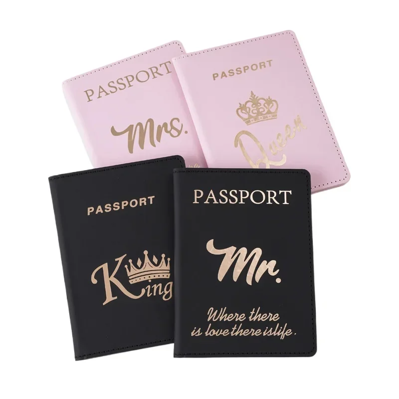 2025 New Hot Stamping Couple Passport Cover Plane Ticket Holder Passport Holder Travel Wallet Id Card Holder Travel Accessories