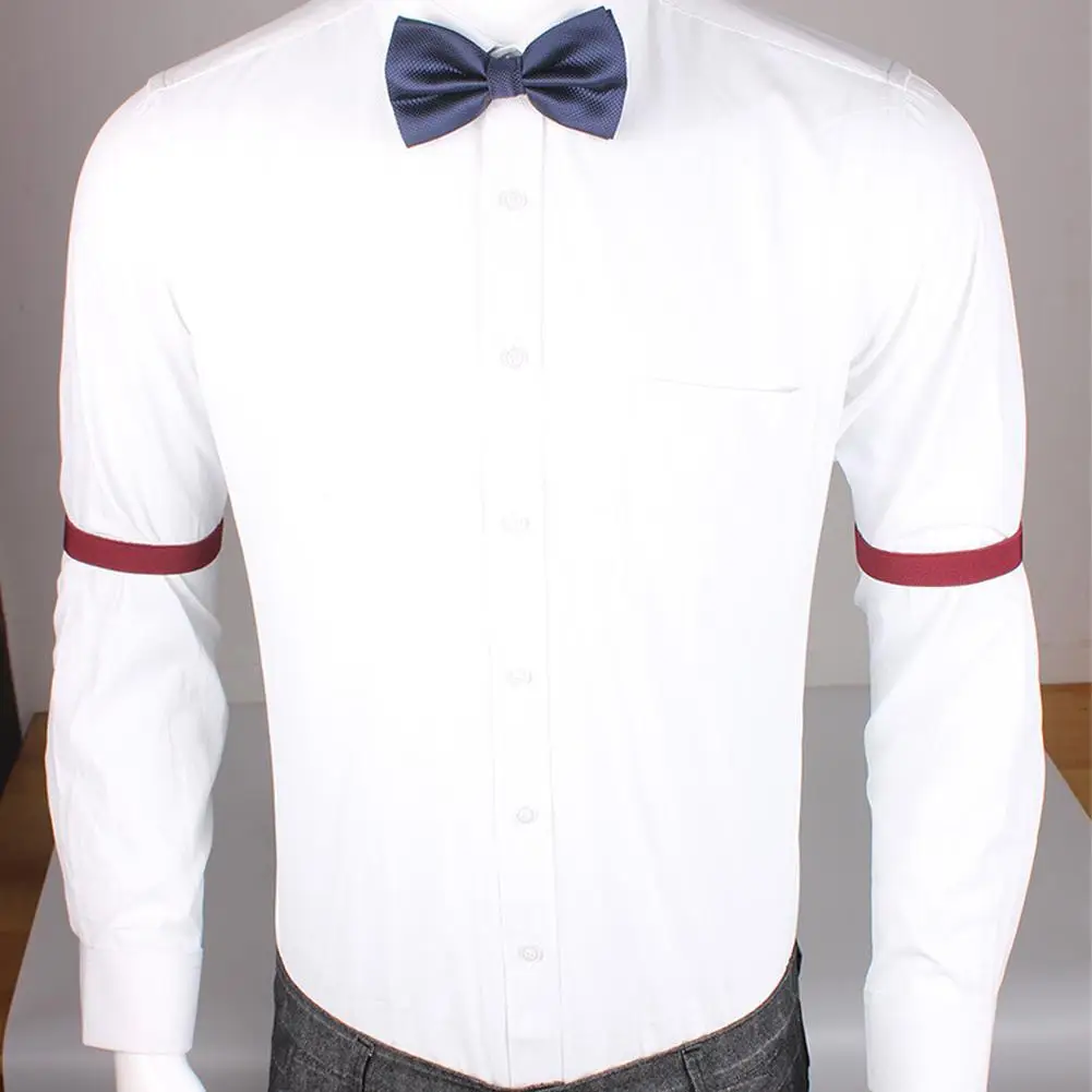 Elastic Shirt Armbands Garter for Men, Adjustable Metal Clip Shirt Sleeve Holder, Formal Business Wedding Suspender Arm Band