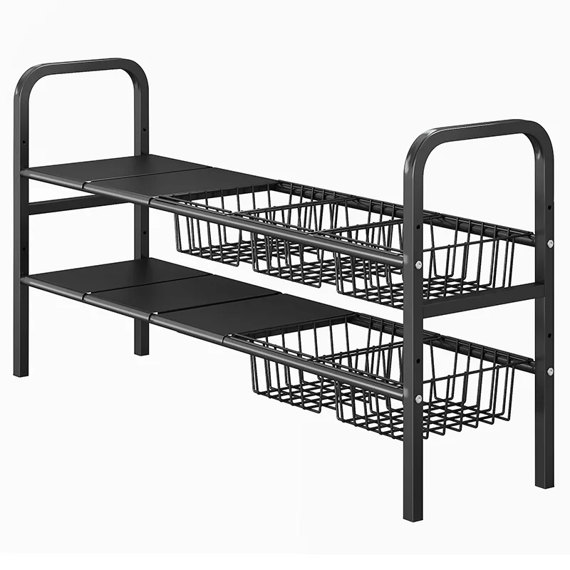 Kitchen Sink Shelf Layered Shelf in Cabinet Household Multifunctional Retractable Supplies Daquan Storage Shelf