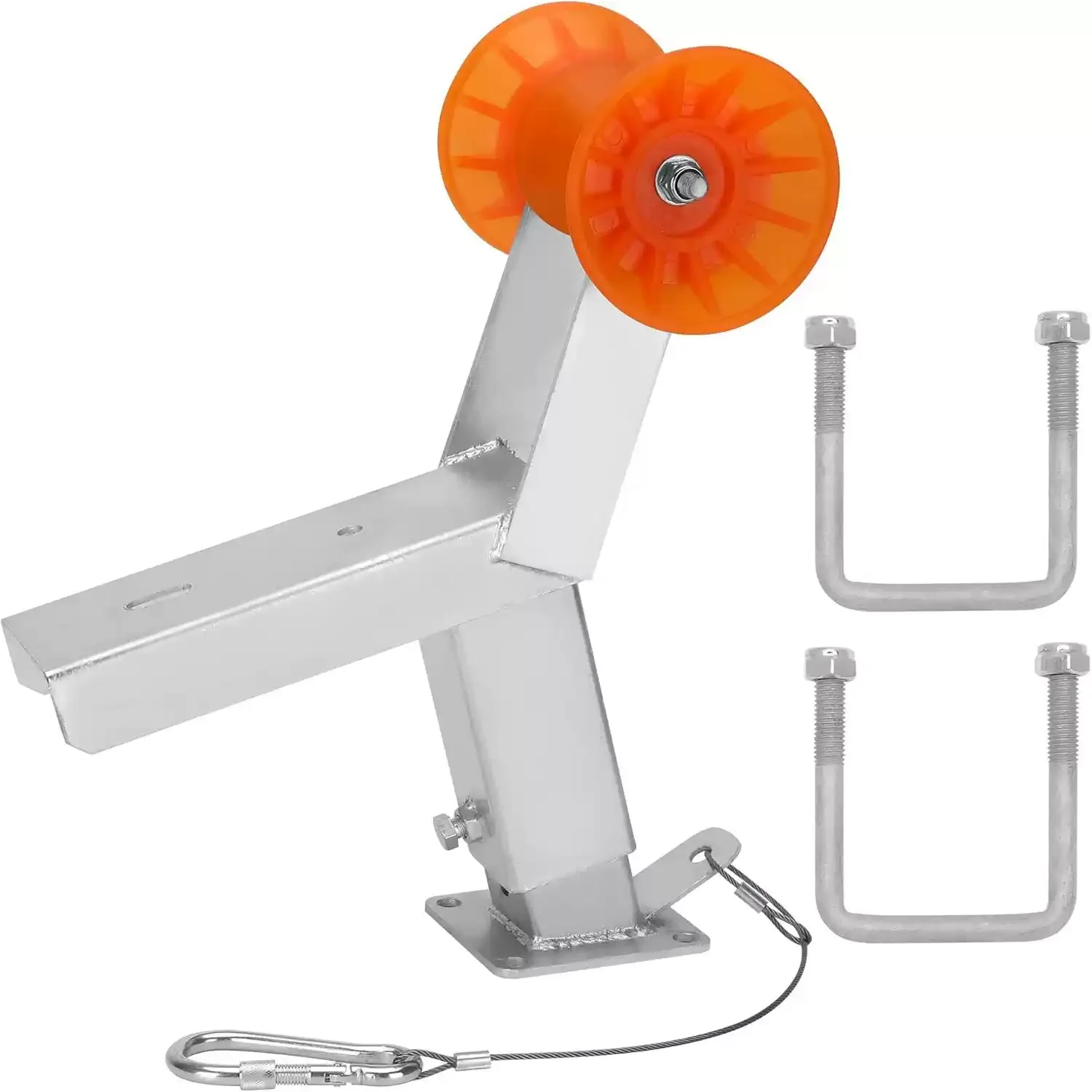 Adjustable Marine Trailer Winch Bracket with 1200 lb Winch and Roller for 3 