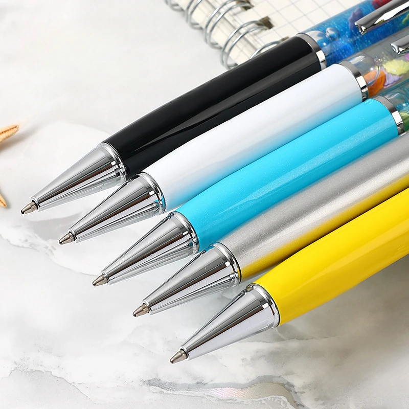 7PCS Marine Series Oil Diy Metal Ballpoint Pen Thick Ballpoint Pes for Writing Rotating Metal Luxury Pen Spinning