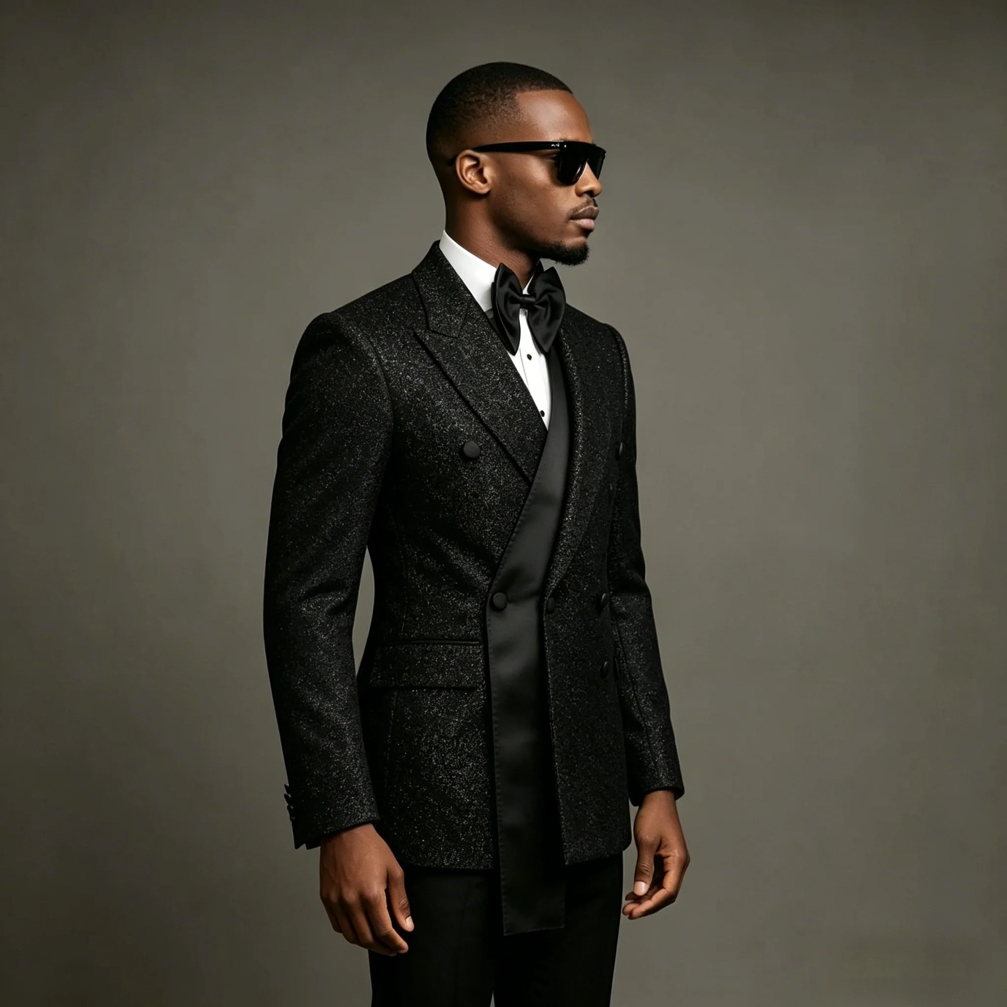Latest Design Formal Groom Tuxedos Shiny BlackDouble Breasted Men Suits For Wedding Male Party Dress Costume Homme  jacket+Pant