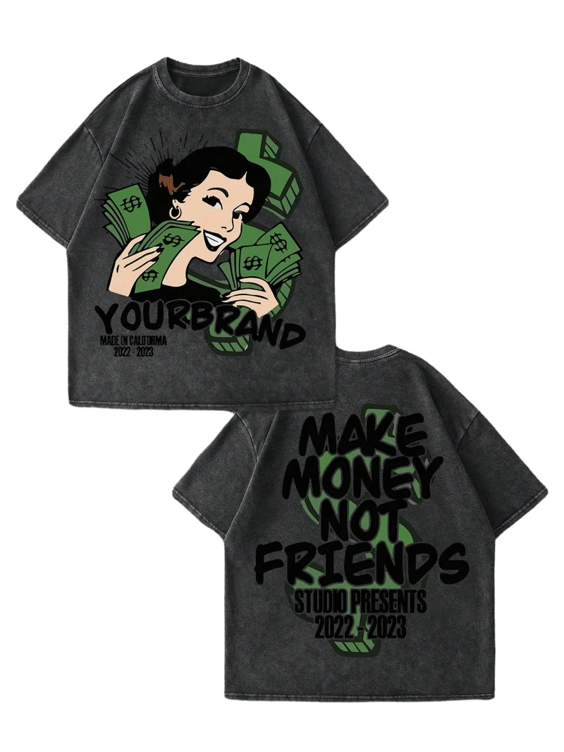 

T-shirt Men Fashion Oversized New Short-sleeved Cotton Vacation Pattern Shortsleeved Round Neck Couple Style Street Cyberpunk