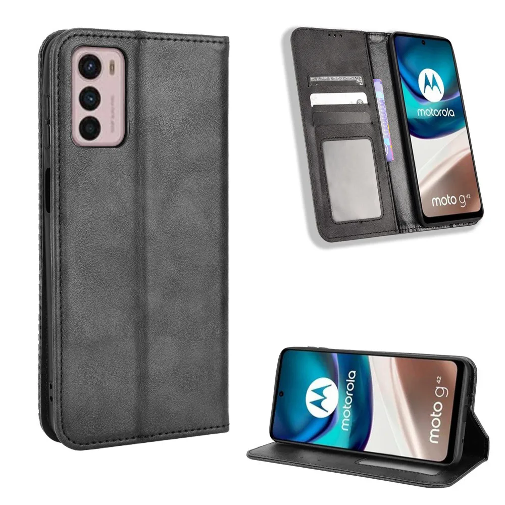 For Motorola Moto G42 G62 5G Case Luxury Flip PU Leather Magnetic Adsorption Case For Moto G 42 G 62 MotoG42 MotoG62 Phone Bags