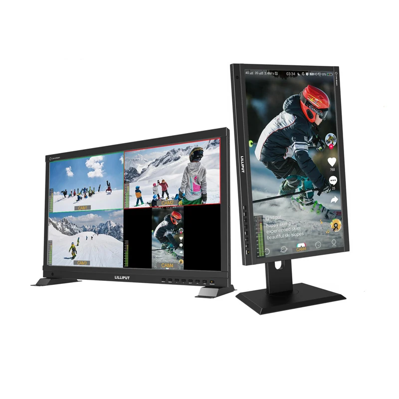 21.5 inch Live Stream Quad Multiview Monitor live streaming equipment with SDI, HDMI, USB type C, used for PGM live streaming