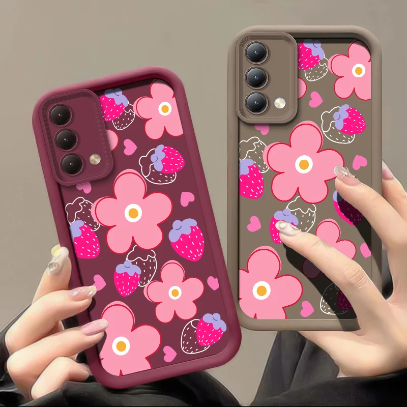 

Чехол для телефона Strawberry для Xiaomi Redmi 15C 4G 15 14C 13C 5G 13 12 12C 11A 10A 9 Prime 9A, силиконовый противоударный чехол с спортивным цветком