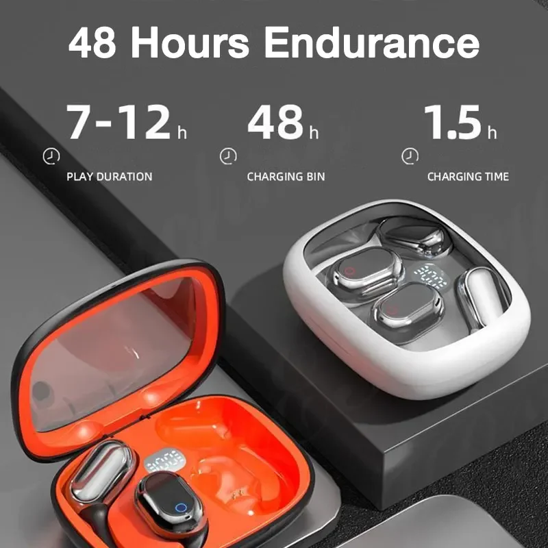 EARDECO Bass Беспроводные наушники V5.4 Bluetooth наушники с крючком TWS стерео беспроводные наушники гарнитуры с двойным микрофоном