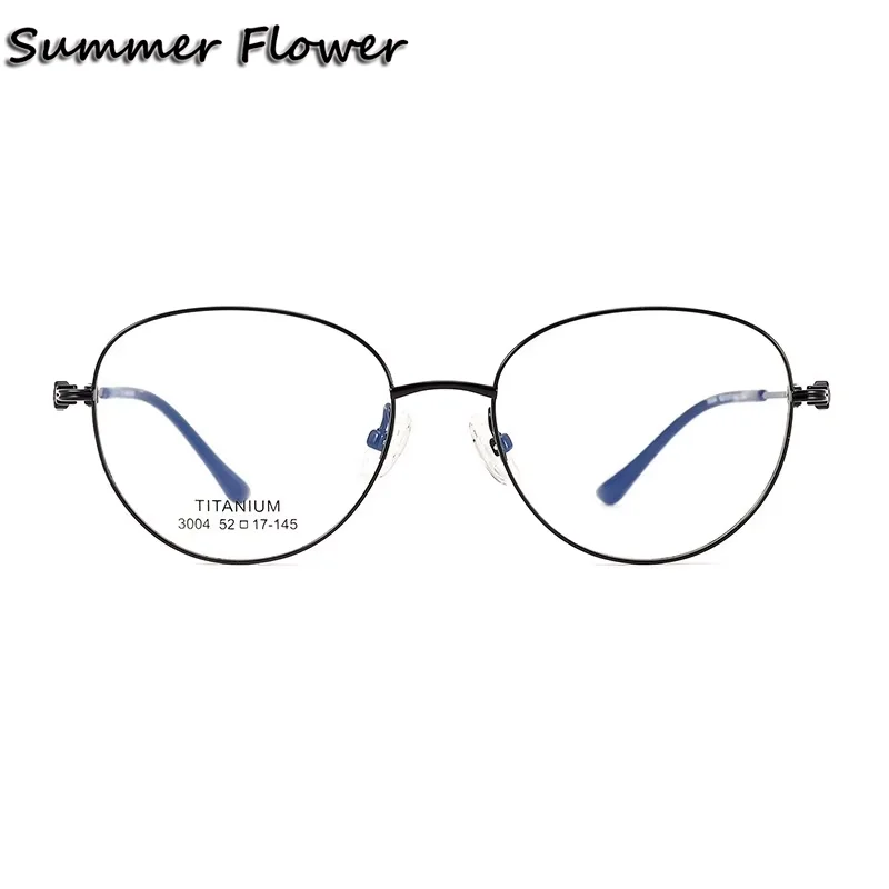 Lady Luxury Eyeglasses Pure Titanium Optical Frame IP No Fading No Rust High End Women Gafas Ultra Light Spectacle